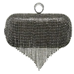 Rhinestone Fringe Rectangular Clutch